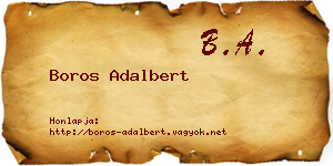 Boros Adalbert névjegykártya
